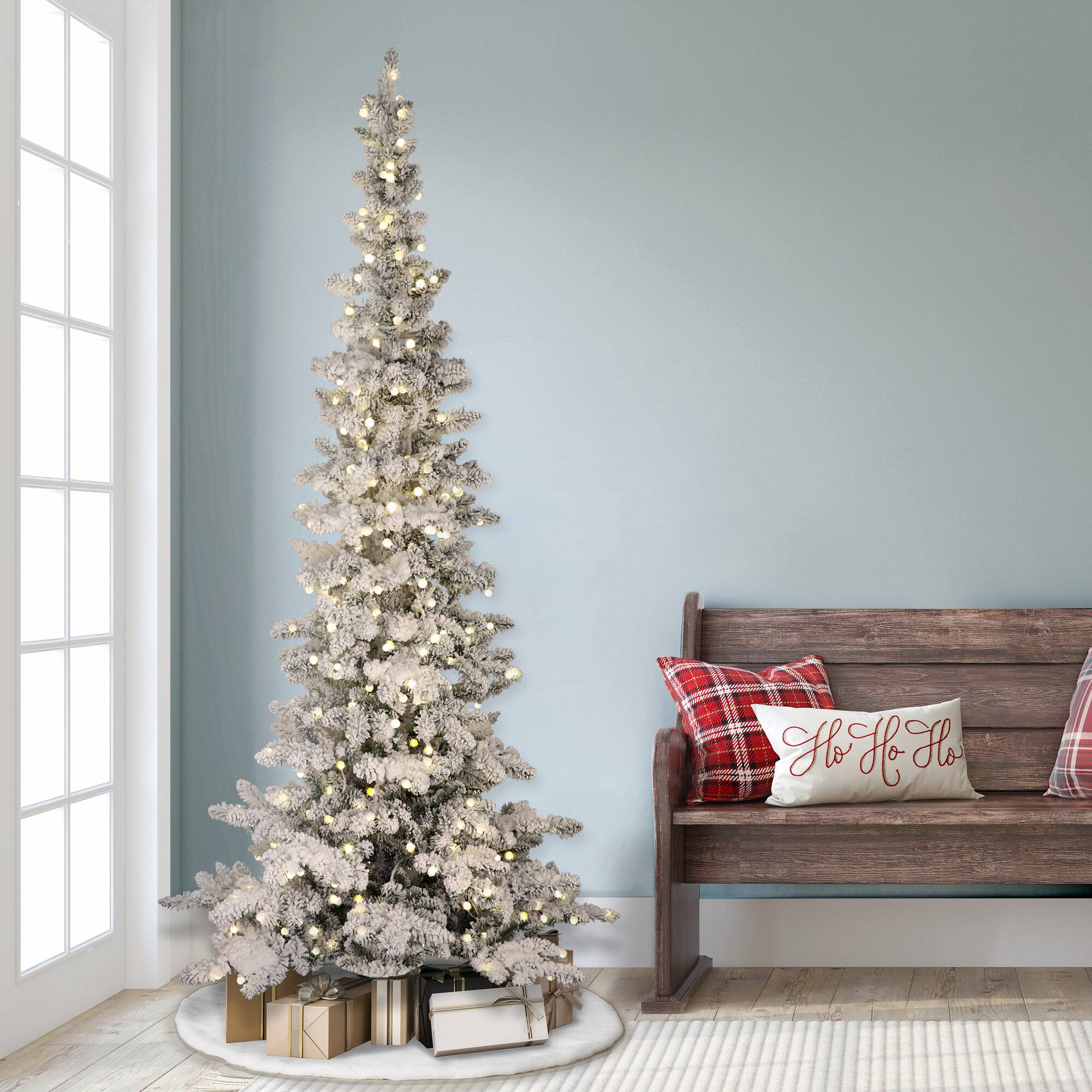 7.5ft. Pre-Lit Whistler Pine Artificial Christmas Tree, Warm White LED Lights